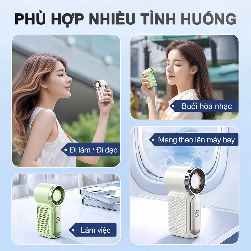 Quạt cầm tay S1 Mini tốc độ cao , 100 mức gió, pin 1800mAh làm mát nhanh, quạt tích điện S1 Mini Thiết Kế Đẹp Có Màn Hình led. | BigBuy360 - bigbuy360.vn