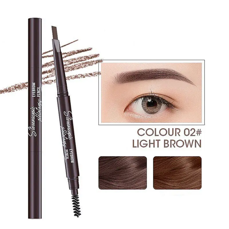 PENSIL ALIS 2 in 1 anti air EYEBROW PENCIL waterproof Putar otomatis dengan sikat alis PROMO !!! 5