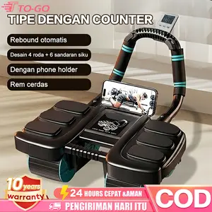 【TO-GO】Ab Wheel Ab Roller Wheels Plank Trainer 4in1 Abdominal Core Roller Automatic Rebound Olahraga Gym Fitness Push Up Sport