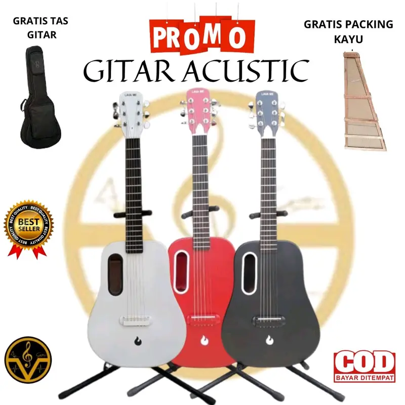 Gitar Akustik Lava Me 3/4 Gratis Tas Pick Dan kunci L 1
