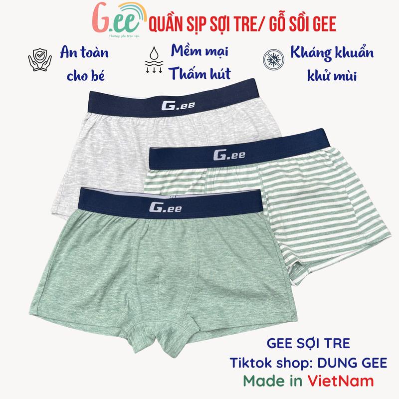  Sịp Đùi Bé Trai Quần Lót Quần Xì Vải Gỗ Sồi Mềm Mại Và Co Giãn Đàn Hồi Tốt Cho Bé Luôn Thoải Mái Và Dễ Chịu Sét 3 cái Size 10-60kg Gee 