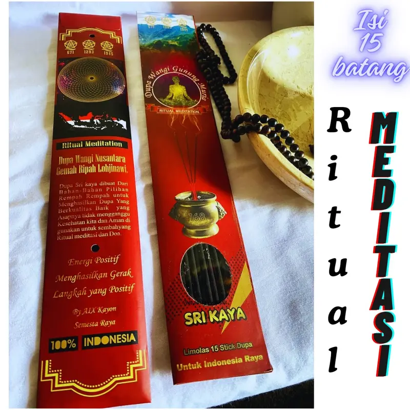 Dupa Gunung Muria (Dupa khusus Ritual Meditasi) isi per pack 15 batang Beli 5 pack Gratis 1 pack diffuser aromatherapy 1