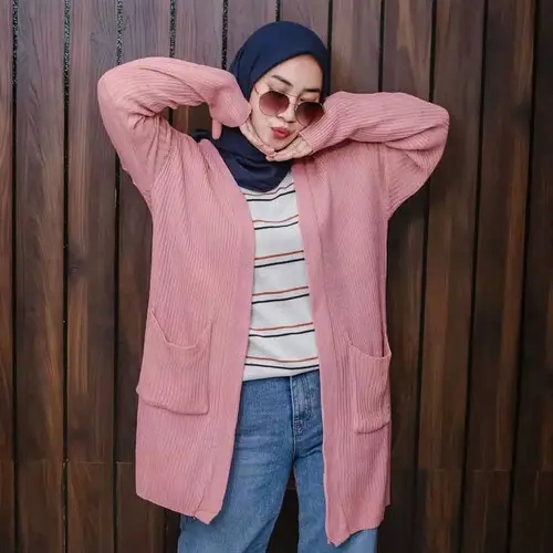 Belle Long Outer Cardigan Rajut Wanita Fit Oversize Panjang  Knitwear  Kardigan 7