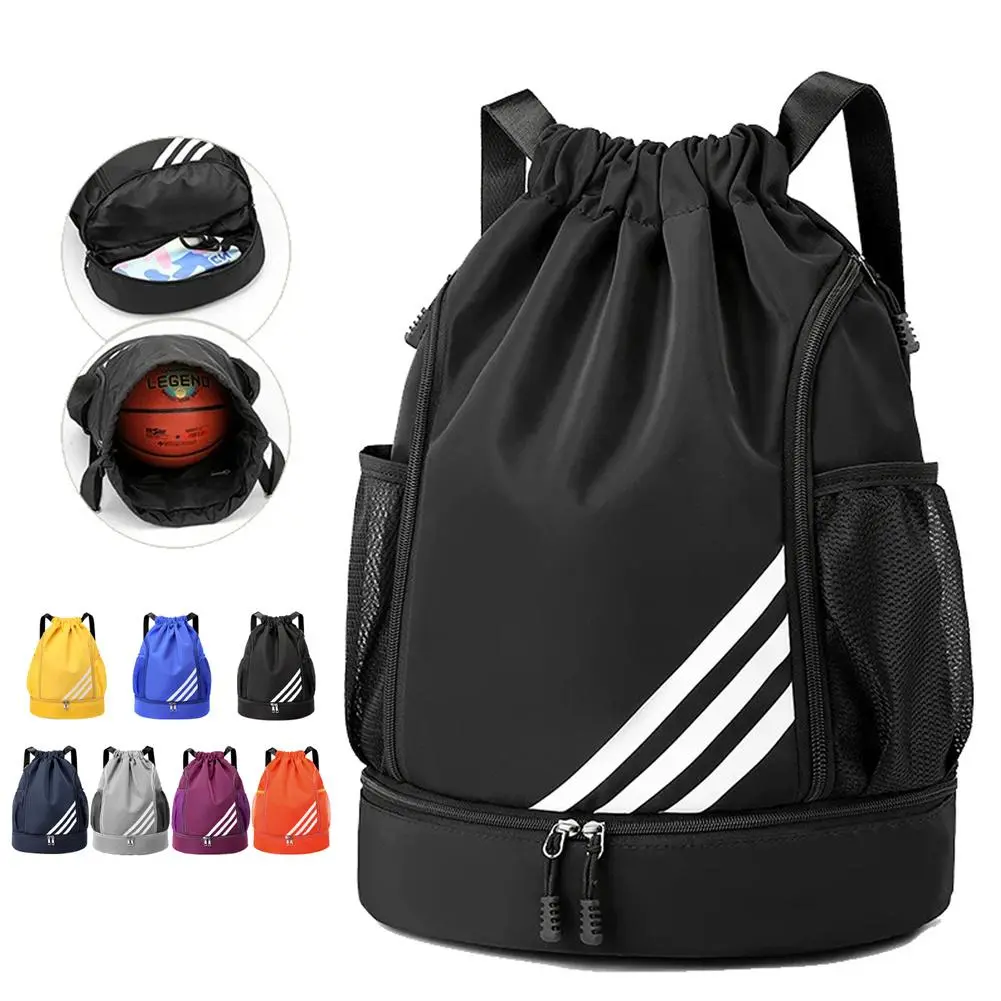 Ba Lô Vải Oxford Có Thể Gập Lại Nhẹ, 1 Chiếc, Cho Bóng Rổ, Bóng Đá, Dây Rút, Thể Thao Và Thể Dục