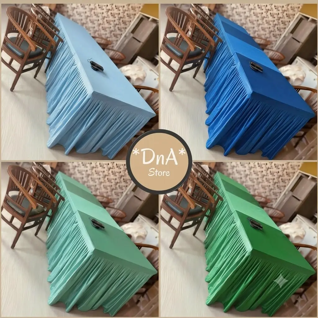 Cover Meja Prasmanan Ukuran 120 x 60 x 70 cm (P x L x T) lembut taplak oval abu abu