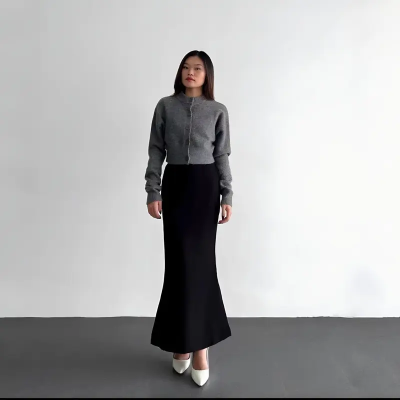 Lunar Mermaid Skirt - Rok Flare Wanita Basic Polos - Rok Wanita Panjang highwaist 1