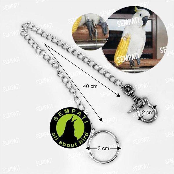 SEMPATI Ring Omega 12 Mm Rantai Kaki Burung Kakatua Bayan African Grey Parrot Cockatoo Caninde Macaw Rantai Training Latih Burung Umbran Free Flying Aktif 1