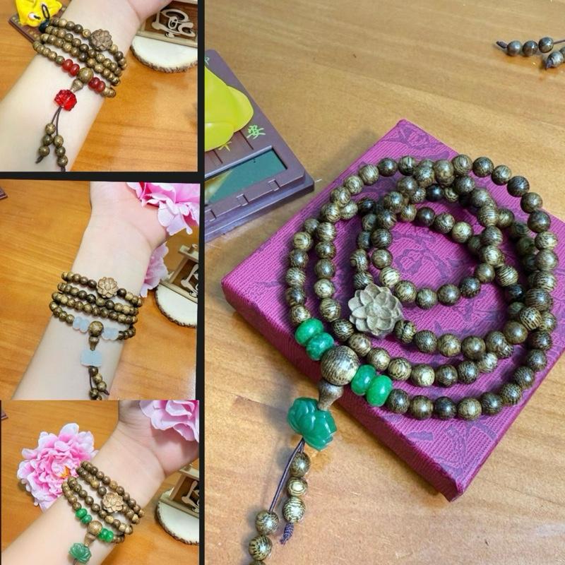 Vòng trầm hương 108 hạt hoa sen hợp mệnh