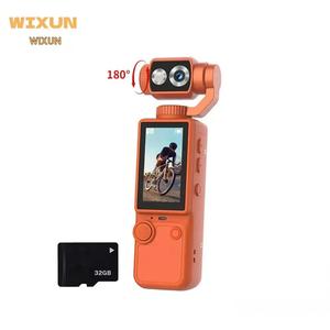 Cámara deportiva WIXUN-Q8, lente giratoria 180°, 5MP, batería de 2000 mAh, pantalla 2.0", tarjeta TF 32 GB, admite fotos, grabación, reproducción, álbumes, disparo rápido, zoom 16x