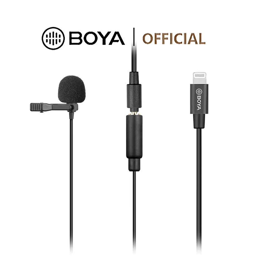 Micro Lavalier, BOYA BY-M2, Mic có dây, dành cho các thiết bị Lightning iPhone, với Cáp 6m
