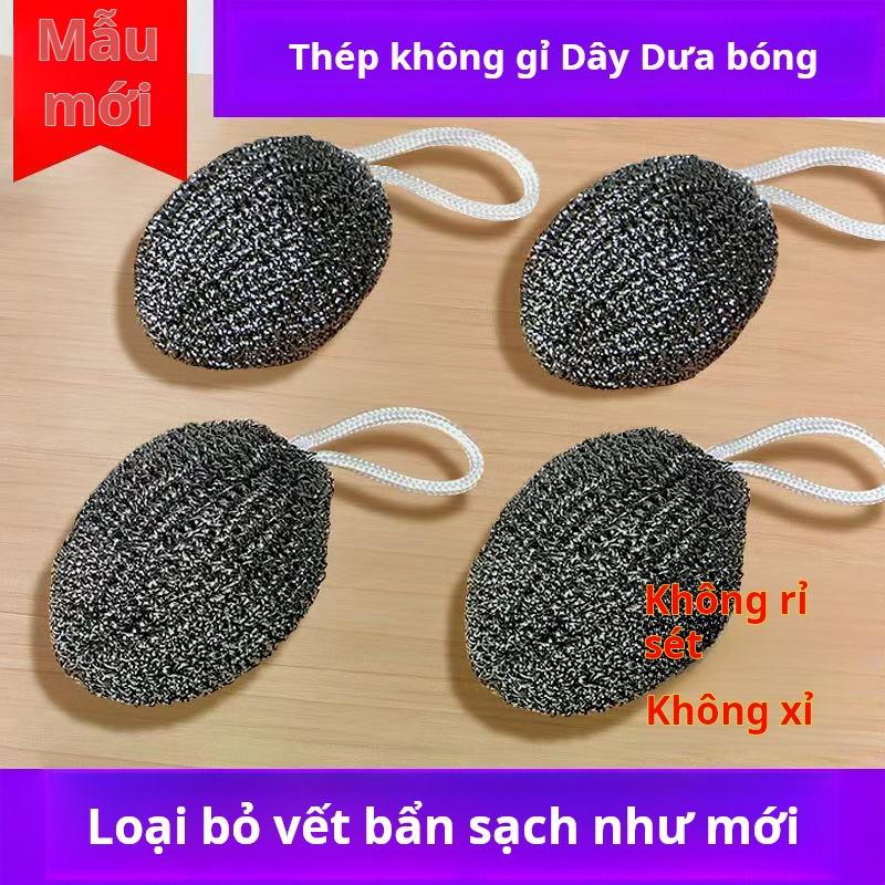Bóng Len Thép, Bóng Làm Sạch Bằng Thép Không Gỉ, Dụng Cụ Nhà Bếp, Dụng Cụ Rửa Chén Nồi, Dây Cọ Rửa, Dụng Cụ Hữu Ích, Có Dây 4