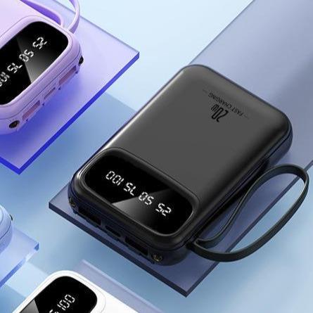 Sạc 20000mAh màu đen tinh tế, sạc nhanh đa năng cho máy tính bảng và điện thoại, dung lượng lớn và đa năng