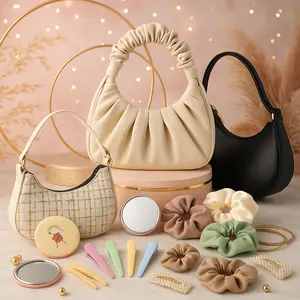 Keyvara Outfit Gift Hadiah (Cermin Kecil / Pouch Plastik / Scrunchie / Jepit Mutiara / Belt / Shoulder Bag ) Spesial Setiap Pembelian