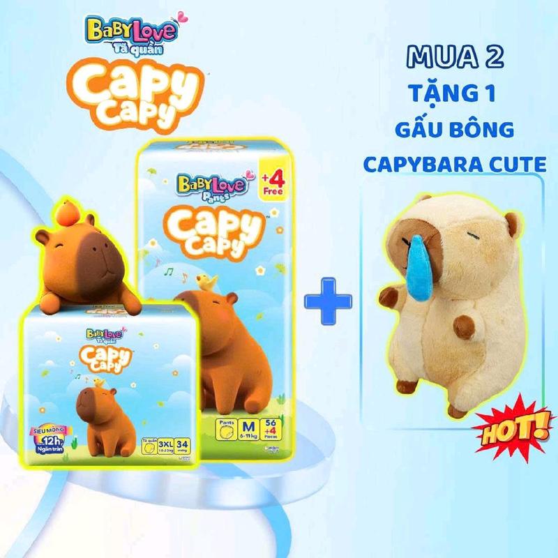  Capy capy Tã quần Baby Love đủ size M60  L52  Xl48  xxl44  3xL34   4xl 30   5xL 26 bỉm thấm hút tốt cho bé giá rẻ cho mọi nhà 