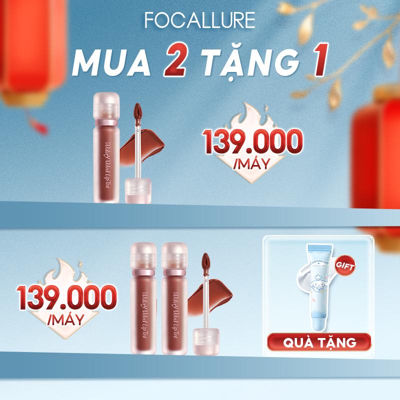  【Voucher 20k FOCALLURE Son Watery Velvet Tint phiên bản mới chất son mịn nhẹ hỗ trợ dưỡng ẩm và bám màu lâu. 