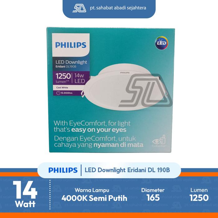 Promo Philips Lampu LED Downlight Plafon Eridani DL190B G3 14W 6 inch ...