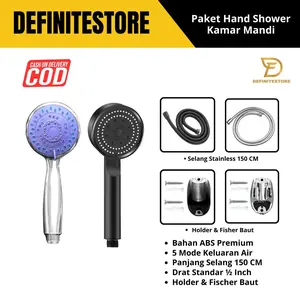 TEBUS MURAH PAKET HAND SHOWER KOMPLIT SELANG / GANTUNGAN BAJU STAINLESS ANTI KARAT