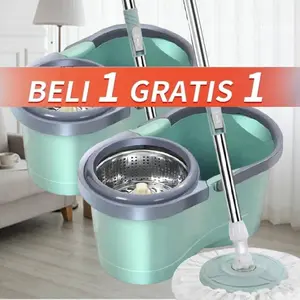 【Beli Satu Gratis Satu】Spin Mop Modern Pembersih Lantai Efisien - 1 Set Pel Putar & Ember Pengering