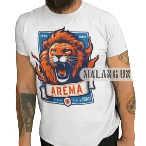 Malang Union Kaos Malang Union RL 0772 - Arema 1987 untuk Pria - Pendek Putih Formal dengan Desain Singa Kuat dan Bahan Premium Built In Cotton S-XL