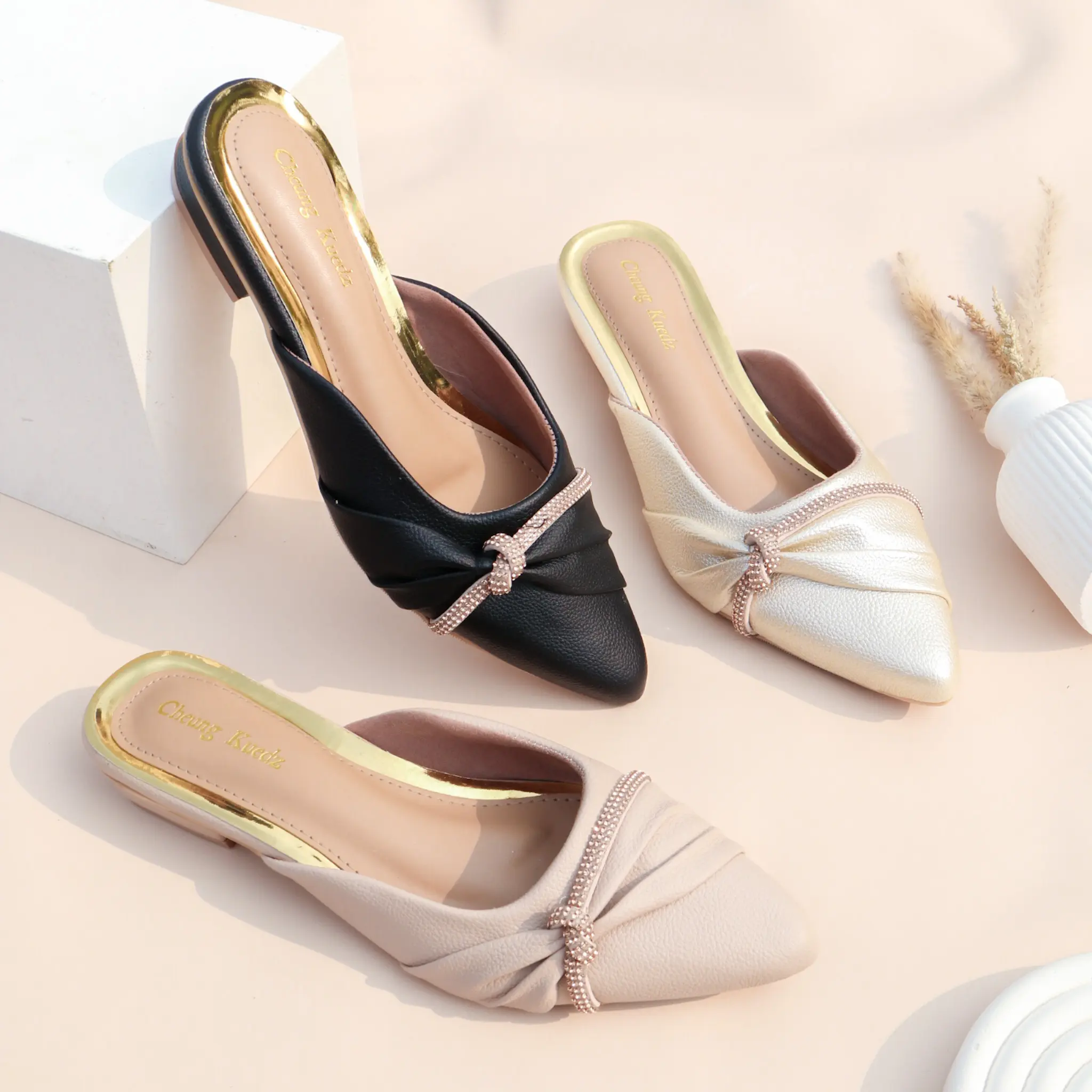 Cheung Kuedz Nazari Sandal Slop Mules Wanita Shoes Sendal Sol Karet