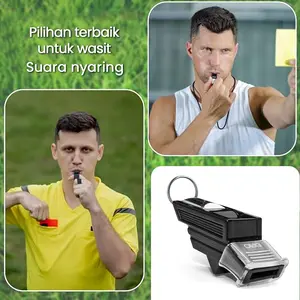 Peluit Safety Outdoor Multifungsi ABS Food Grade Ringan dengan Lanyard 83 cm & Handle Jari Hitam Elegan untuk Olahraga dan Kegiatan Outdoor 007-16
