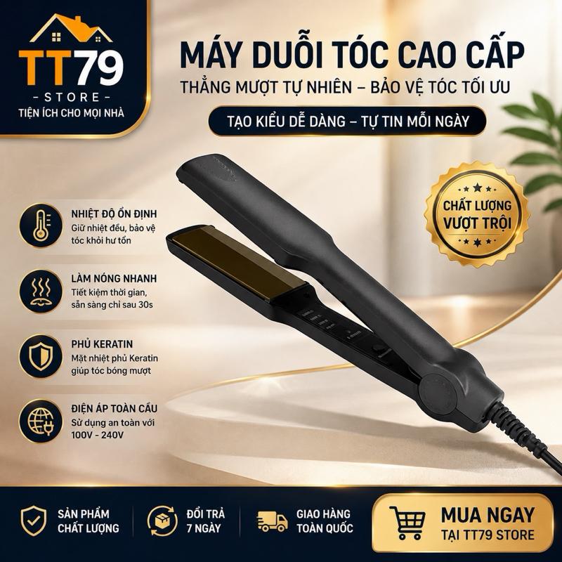 Máy Là Tóc KM-329 Có 4 Mức Chỉnh Nhiệt Cho Mái Tóc Như Ý Thanh Tạo Nhiệt Gốm Tuamalin Vận Liệu Cao Cấp Tiết Kiệm Thời Gian Và Năng Lượng