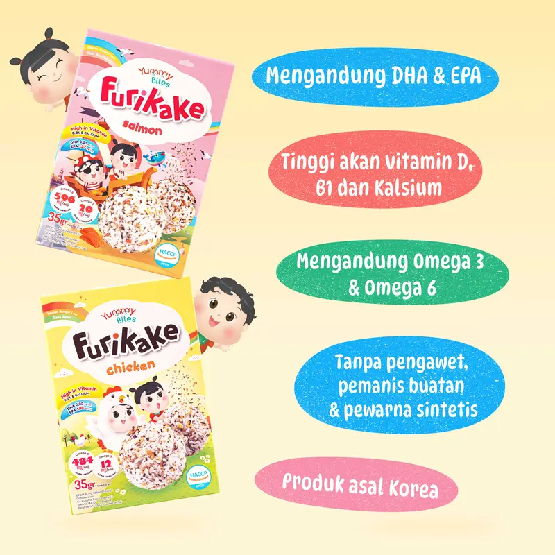 Yummy Bites Furikake 35GR/ Topping Rumput Laut/ Nori Tabur/ MPASI Bayi 2