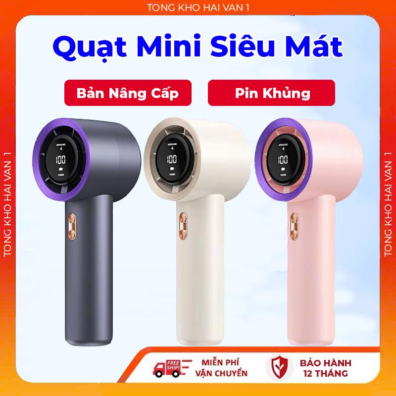 Quạt mini M2 cầm tay 5000mAh di động có thể sạc gió mạnh 100 tốc độ turbo phản lực màn hình hiển thị pin bảo hành 12 tháng