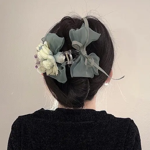 de.stuff2 - Camellia Flower Hair Claw Jepit Rambut Jedai Bunga Pita Wanita Korea / Aksesoris Rambut 2