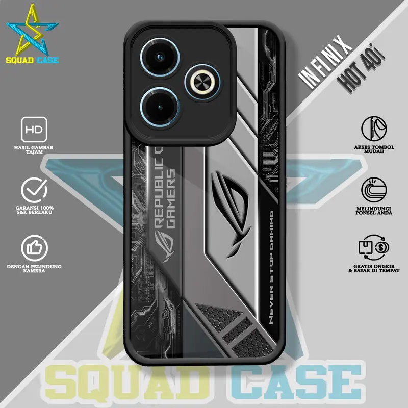 Case In fi ni x HOT 40i Squadcase Motif ROG1 Softcase Hardcase glossy kaca casing for All type 5