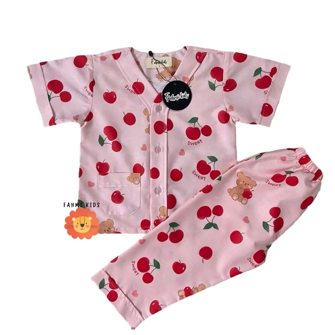 Piyama Anak Premium Untuk Usia 1-10 Tahun Bahan Adem Tanpa Kerah