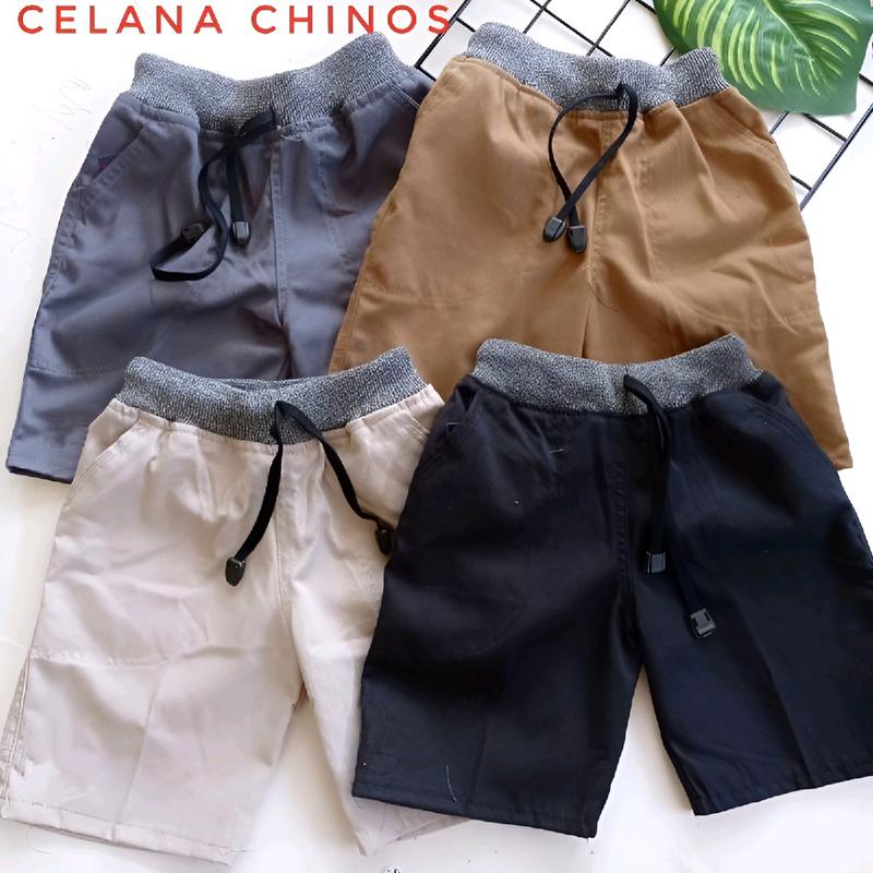Paket 4 Pikcis Celan Chinos Pendek Anak 1-13 Tahun, Fahsion Anak - Fashion, Celana celana chinos anak laki laki Cowok Katun 2