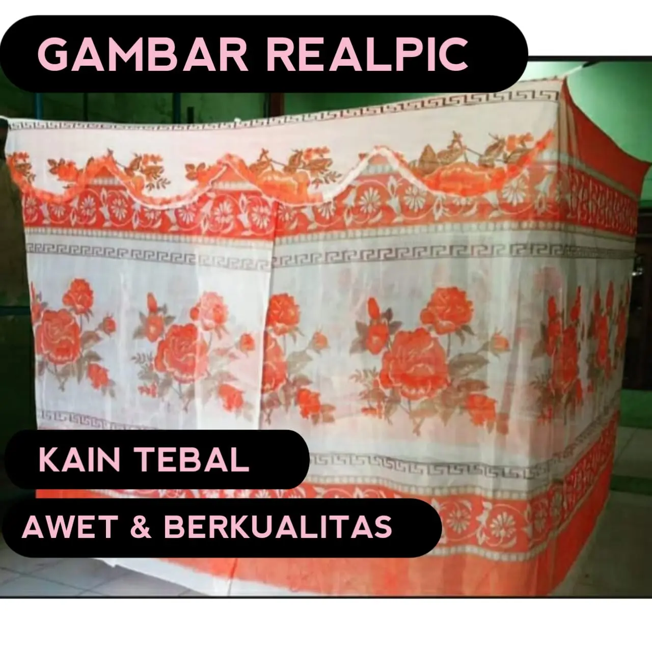 KELAMBU TIDUR PENGANTIN MOTIF SB KOTAK ANTI NYAMUK JUMBO 200x200 PENCEGAH SERANGGA