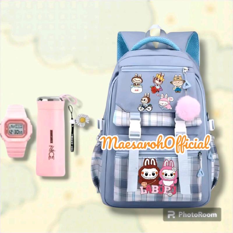 TURUN HARGA VIRAL Tas Boneka Labubu Tas Ransel Sekolah Anak Perempuan SD Tas Sekolah Labubu Terbaru BANYAK BONUSNYA Fashion 8