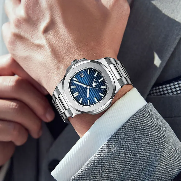 Men's Nautilus Automatic Mechanical Watch Date Display Skeleton Movement Waterproof Business Luminous Men's Watch
