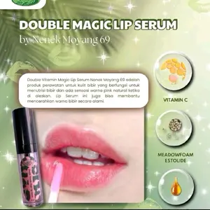 LIP SERUM double vitamin melembapkan, mencegah bibir pecah-pecah, memberikan warna pink natural seperti bunga mawar, dan membuat bibir terlihat lebih sehat dan lembut.