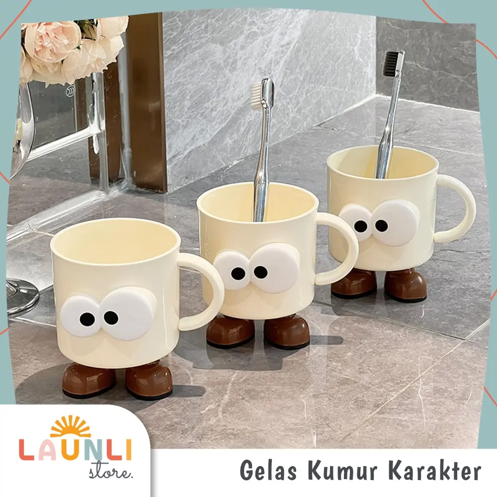 Gelas Kumur Sikat Gigi Karakter Lucu Cangkir Minum Air Mini Mug Anak Estetik
