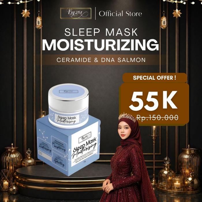 Gambar [CAMPAIGN TOP CREATOR] Byzoe DNA Salmon Mouisturizing Sleepmask  Barrier Repair Protection Glowing and Brightening Ceramide Hitam Mencerahkan Niacinamide Arbutin Memudarkan Bruntusan Kerutan Masker Wajah. dari Byzoe Kab. Jember Tokopedia