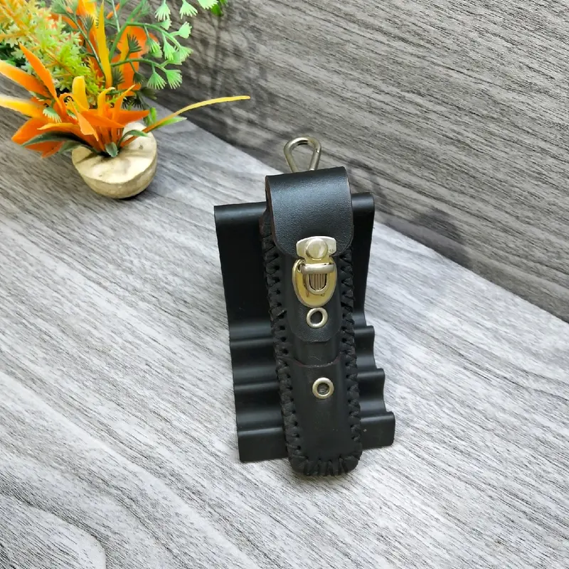 Sarung Kulit Pipa Aksesoris Pria Untuk Wadah Pipa Hitam 0