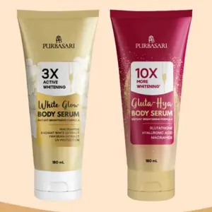[PAKET SIANG MALAM] BODY SERUM PURBASARI GLUTA HYA + BODY SERUM PURBASARI WHITE GLOW