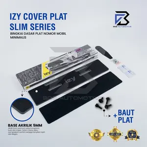 IZY Cover Dudukan Tempat Frame Breket Bingkai Rumah Tatakan Plat Nomor Mobil Model Slim Dengan Akrilik