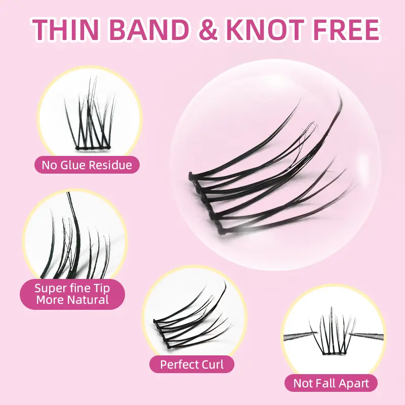 BEAUTY PLAN  Lily Lashes bulumata  panjang Waterproof D Curl10-12MM Gaya tebal eyelash natural Individual Segmented Wispy Cluster bisa COD satu set lem eyelash denganbulu mata palsu ayng nyaman 4