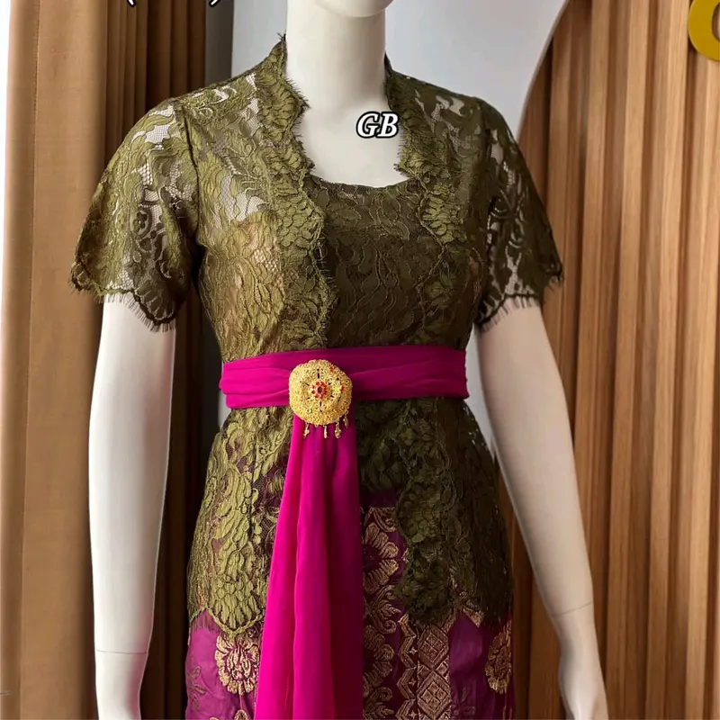 Kebaya Metalic 3D premium Tangan Pendek 6