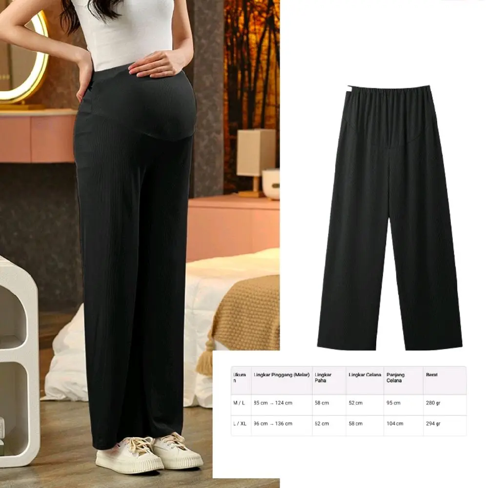 Celana Kulot Hamil Wanita Bahan Spandek Tebal & Halus Nyaman Fleksibel untuk Kehamilan Polos untuk Sehari-hari dengan Kenyamanan Optimal dan Fleksibilitas Tinggi