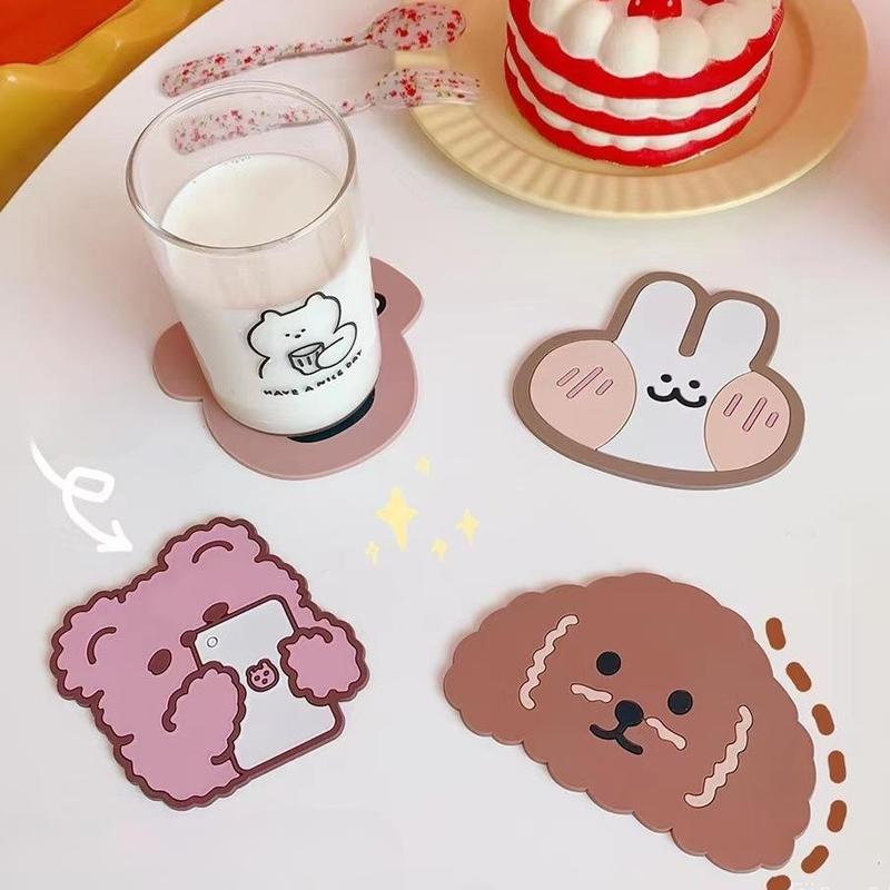 Đế lót ly chống trượt bằng cao su hình hoạt hình dễ thương