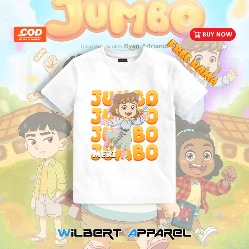 Kaos Anak Meri Film Animasi Jumbo - Baju Anak Film Jumbo Gratis Nama - Fashion Anak 2