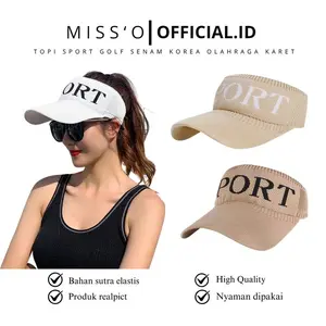 Missoofficial.id TP945 Topi Sport Cap Golf Senam Pantai Korea Bahan Rajut Karet Olahraga Sport Outdoor
