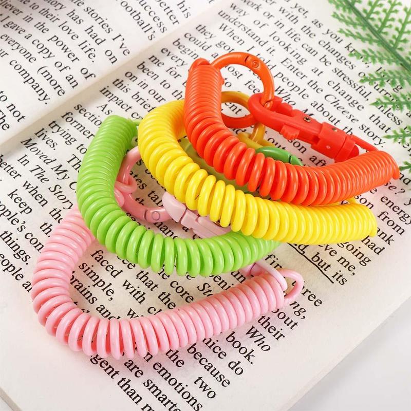 Phụ Kiện Dây Chuyền Chìa Khóa, Dây Coil Co Giãn, Co Giãn, Coil Có Thể Thu Vào, Giá Đỡ Dây Chuyền Chìa Khóa, Móc Chìa Khóa Còi, Móc Chìa Khóa, Móc Chìa Khóa, Móc Chìa Khóa Lò Xo, Thích Hợp Cho Hành Lý Và Thẻ Chìa Khóa ID, Vòng Tay, Móc Chìa Khóa Lò Xo Wome 3