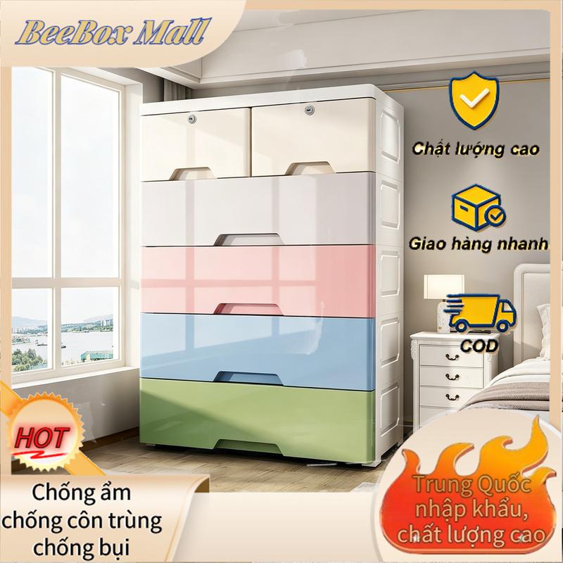 Tủ Đựng Đồ Nhựa Rộng 50cm 5 Tầng Có Bánh Xe 4 Màu Trắng Xanh Xám Hồng Nhựa PP…