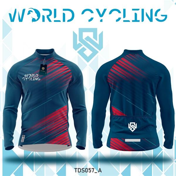  WORLD CYCLING Áo Xe Đạp Đua Tay Dài cho nam nữ TDS057 Chất Liệu Vải Thun Co Giãn 4C Size Ôm Chuẩn Body Chống Nắng Gió TDS057_A 